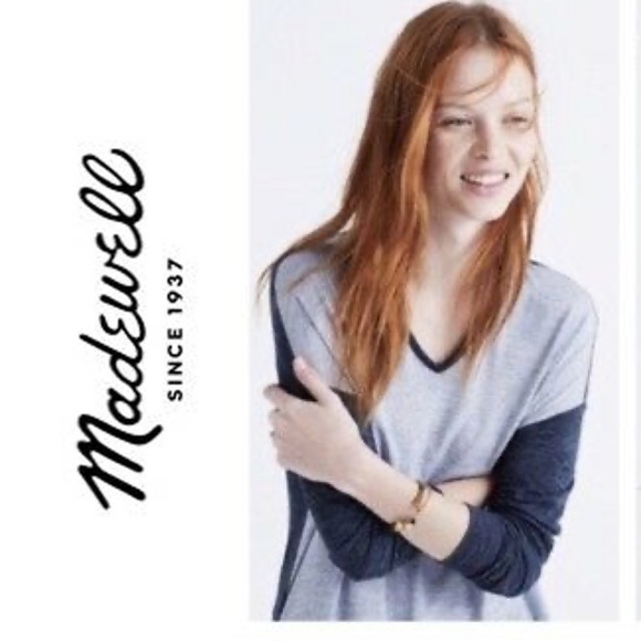 Madewell Tops - Madewell Colorblock Anthem S Long Sleeve Shirt